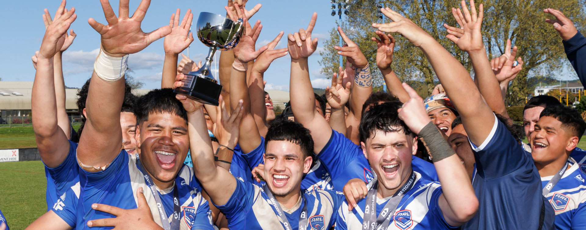 Auckland Vulcans celebrate with trophy