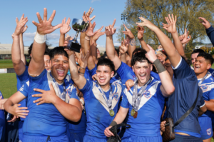 Auckland Vulcans celebrate with trophy